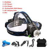 10000Lums IR Sensor Headlight USB Rechargeabl LED Headlamp